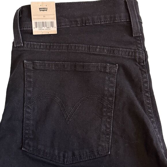 NWT Levi's Wedgie Fit Jeans Women's W30 Button Fly Black High Rise Denim - Picture 4 of 9
